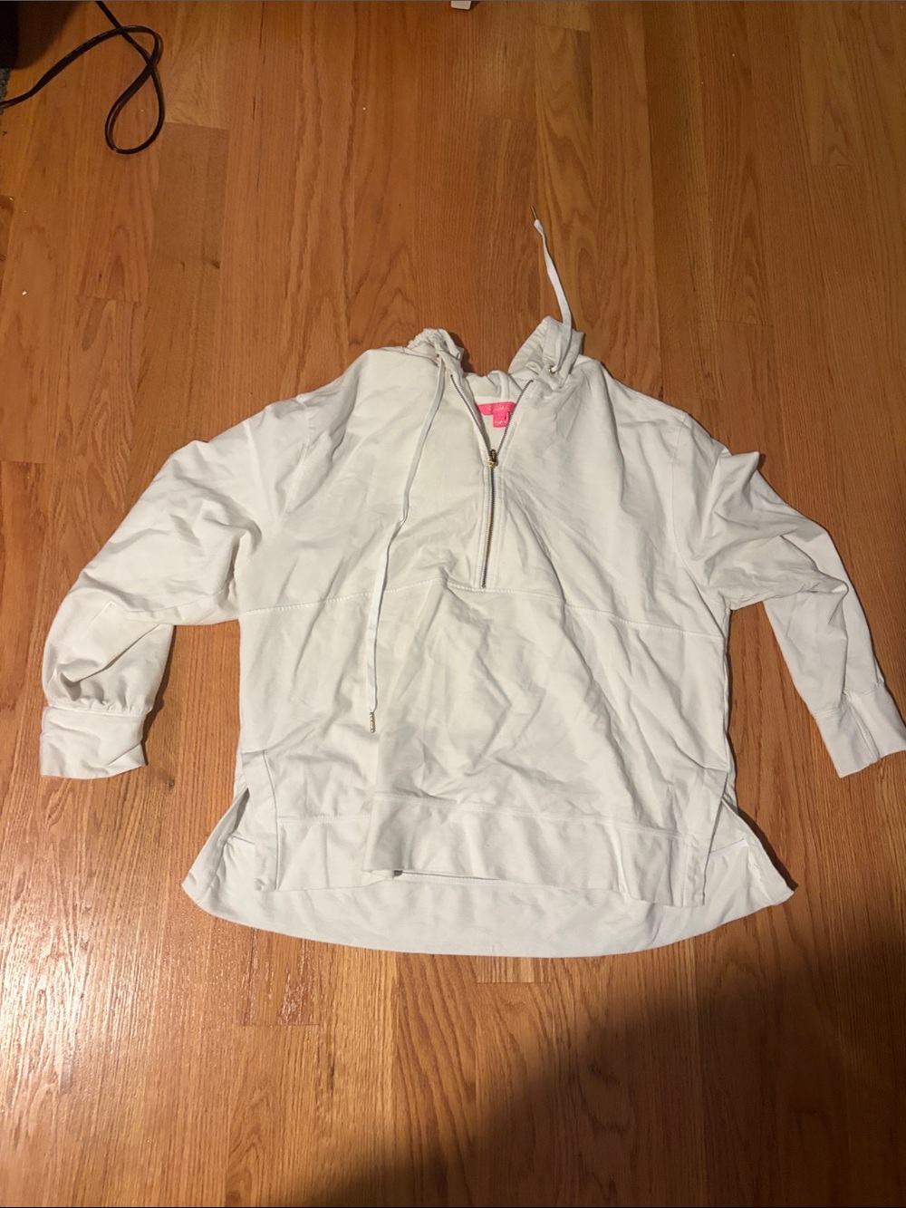 Lilly Pulitzer Off-White Half-Zip Hoodie Pullover